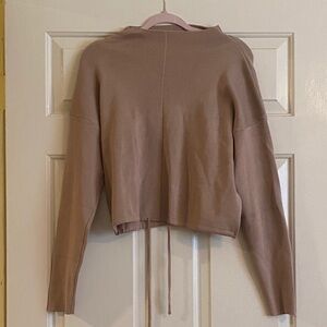 NWOT RIVIR Tan Cropped Sweater, Size L